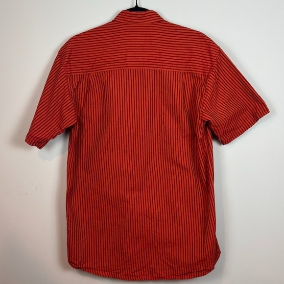 Barefoot Original Handmade Pure Cotton Orange Striped Button up Top Mens Size 15 - Picture 6 of 7